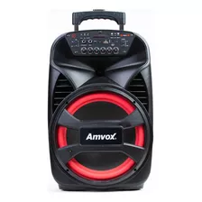 Caixa Amplificada Amvox 480w Aca 480 Viper Ii Bivolt Cor Preto E Vermelho 110v/220v