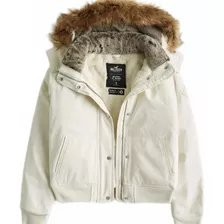 Chaqueta Hollister Estilo Aviador Calientita Con Sherpa 