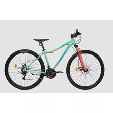 Mountain Bike Femenina Slp 25 Pro Lady R29 21v Color Verde/blanco/azul Con Pie De Apoyo 