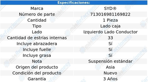 Junta Homocintica Lado Caja Estras /33 Izq Audi A4 98-01 Foto 2