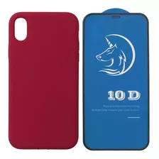 Silicone Case + Vidrio Premium Para iPhone