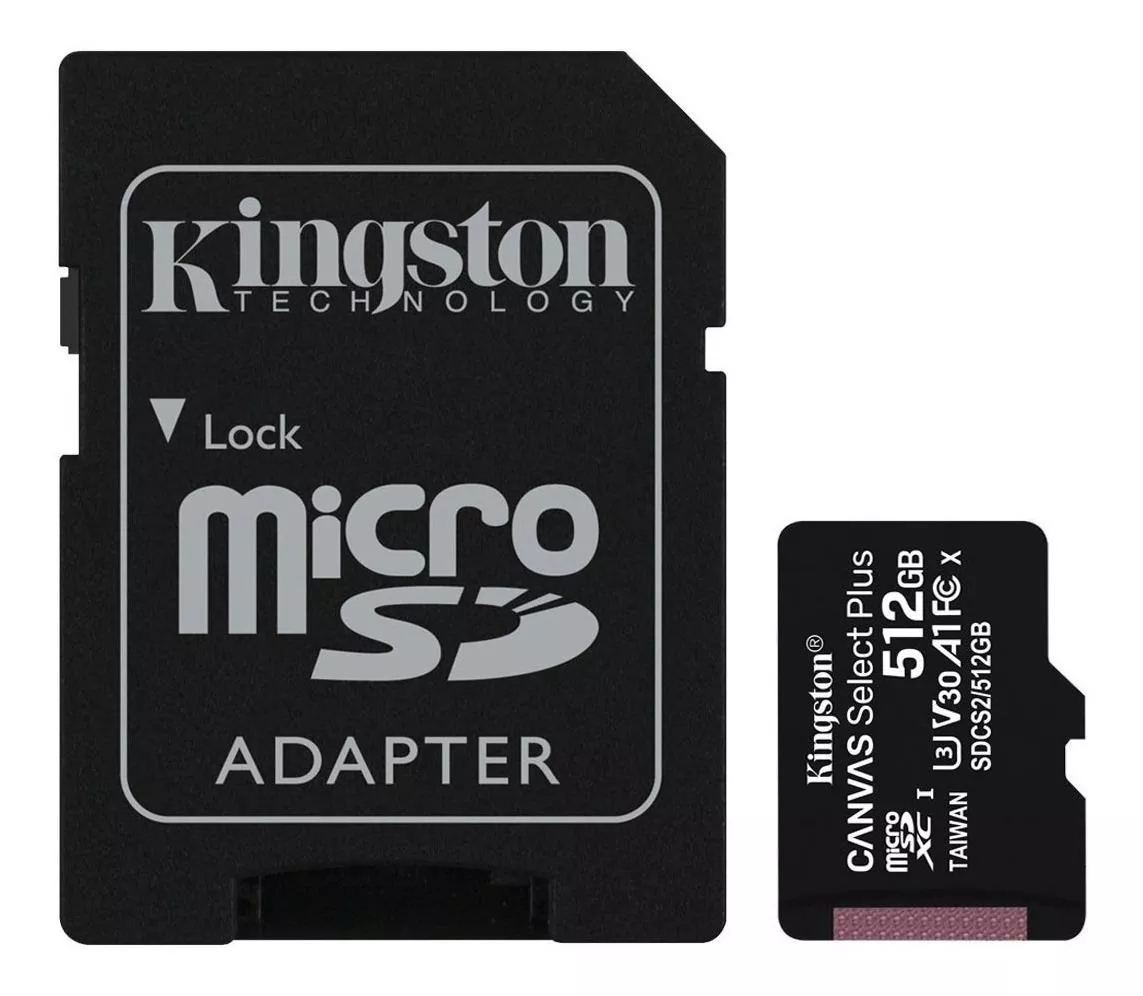 Tarjeta De Memoria Kingston Sdcs2/512gb  Canvas Select Con Adaptador Sd 512gb