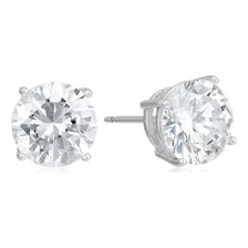 Aretes Broqueles Plata 925 Zirconia 8mm Mujer Niña Regalo