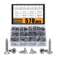 Juego Surtido De Tornillos Autorroscantes De 570 Piezas...