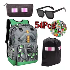 54pcs/set Mochila De Gran Capacidad Minecraft Creeper