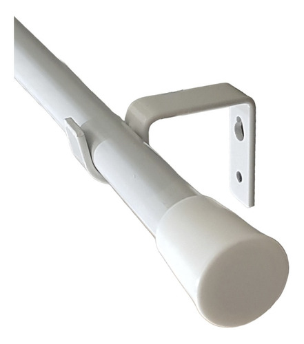 Kit Barral Metálico Blanco Para Cortina 21mm X 2,4mts Andino