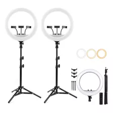 Kit 2 Ring Light Profissional Anel De Luz 18pol 45cm C/ Usb