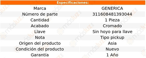 Manija Tapa Batea Crom Sin Hoyo Para Llave L200 16/18 Foto 2