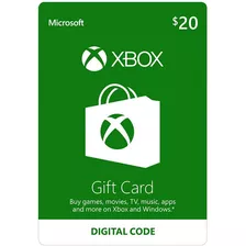 Microsoft Gift Card Cartão Xbox Live Americana Dólares