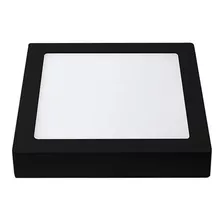 Panel Plafon Led 18w Cuadrado Aplicar Negro Macroled 6000k