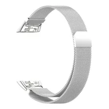 Pulseira Para Honor Band 6 - Metal Prata Aço Inox Magnético