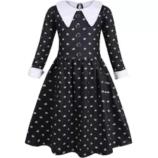 Fato Amzapparel Wednesday Addams Para Menina, Criança