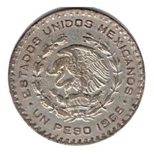Moneda Un Peso Morelos Año 1965 Plata Ley 0.100 P200
