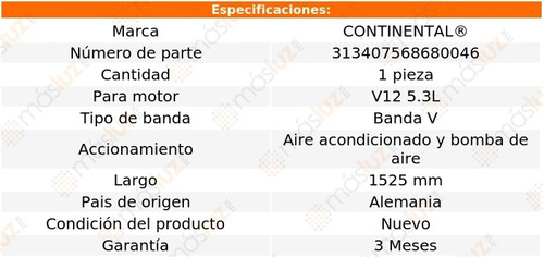 Banda 1525 Mm Acc Xjs V12 5.3l 85/92 Continental A/a, B/aire Foto 4