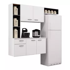 Cocina Superior 5 Puertas Compacto Isis Negro Blanco