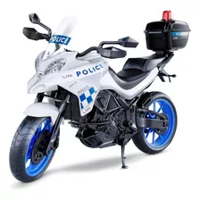 Moto Polícia Multi Motors Abre Baú Azul Brinquedo - Roma