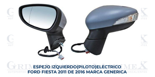 Espejo Ford Fiesta 2011-11-2012-2013-2014-2015-2016-16 Ore Foto 2
