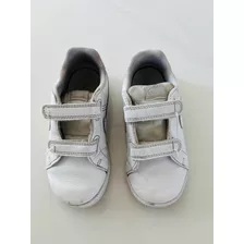 Zapatillas Nike Infantil, T 25, Velcro, Apto Colegial Blanca