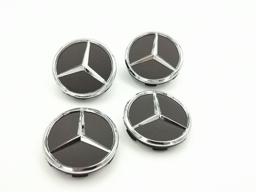 4 Tapas Centro De Rin Mercedes Benz 60mm Color Negro Foto 3