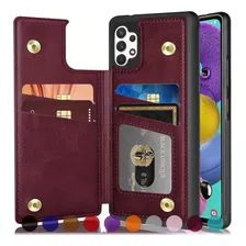 Funda Para Samsung Galaxy A32 5g - Color Vino + Tarjetero