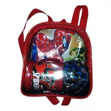 Kit De Brinquedo Bola Surpresa Copo E Mochila Homem Aranha 