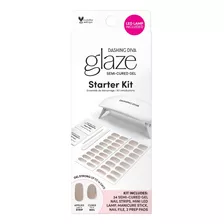 Uñas Adhesivas Glaze Kit De Inicio Con Lampara- Warm Grey