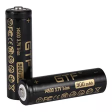 02 Baterias Li-ion 14500 3.7 V 900 Mah Gtf