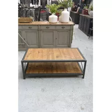 Mesa Ratona Hierro Y Madera Estilo Industrial Mod. Woods