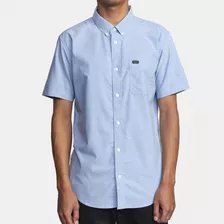 Camisa M/c Rvca Thatlldostretwvtp Azul Hombre