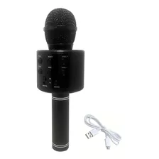 Microfono Karaoke Bluetooth Inalambrico Parlante Efectos Color Negro