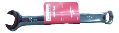 Llave Combinada Wembley 10mm Cromada Acero Cromo Vanadio Profesional Gris