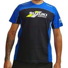 Camiseta Moto Suzuki Team Ecstar Preto E Azul