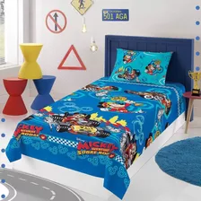 Jogo De Cama Mickey Aventura Sobre Rodas Com 3 Peças Lepper