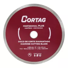 Disco Corte Diamantado Prof Plus 200mm 45° Contínuo Cortag