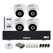 Kit 4 Camera Intelbras Dome Externo Dvr Mhdx 1004c C/hd 1tb