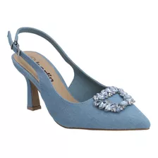 Zapatilla Casual Dama Destalonada Azul