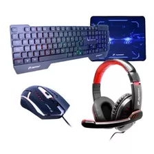 Kit Gamer 4 En 1 (teclado, Audifonos, Mouse Y Mousepad)