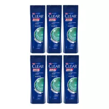 Kit 6 Shampo Clear Men Limpeza Diaria 400ml 2em1