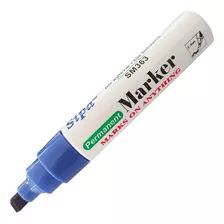 Marcador Permanente Sipa Marker Azul 6.0 Mm Punta Cincel