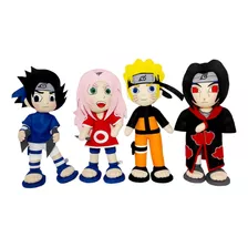 Bonecos Personagens Naruto Em Feltro Com 36cm 4 Peças