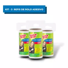 Kit Com 3 Refis P/ Rolos Adesivos Scotch-brite Tira Pelos 3m