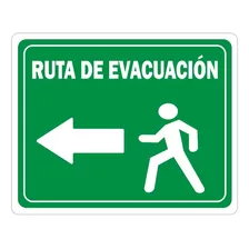 Señalamiento Letrero Ruta De Evacuación Izquierda 25x20 Cm