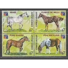 1999 Fauna- Razas Caballos - Uruguay (sellos) Mint