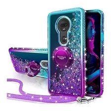 Funda Protectora Con Glitter Para Motorola Moto G7 / G7 Plus