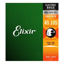 Corda Elixir P/baixo Nanoweb 45.105, Tamaño Mediano, Extralargo