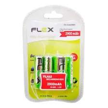 Pilha Recarregavel Aa Flex 2900ma 1,2v Fx-aa29b4 Com 4 Unid