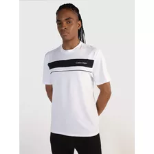 Playera Colorblock Blanca Para Hombre Calvin Klein