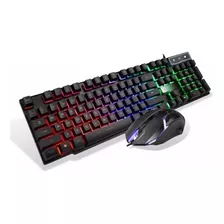 Kit Set Teclado Mouse Daihatsu D-ga100 Led Rgb Gamer Impacto Color Del Teclado Negro