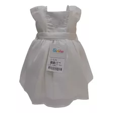 Vestido Branco Bebê Menina Luxo Batizado Paraiso Verão 13950