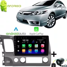 Central Multimidia Android Carplay Civic 2007-2011 10 Pol.